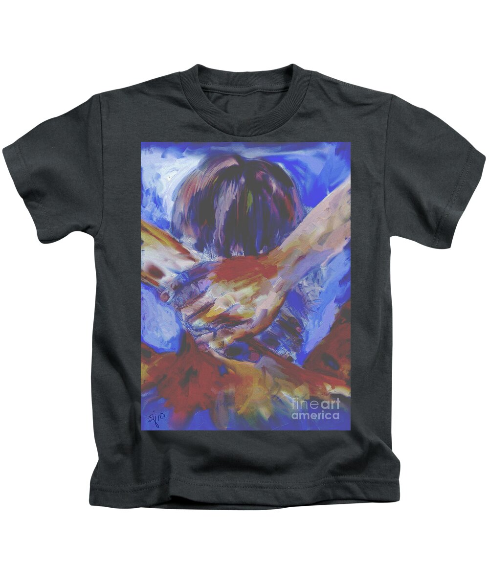 A Day To Relax Painting Kids T-Shirt featuring the digital art A day to relax by Shelley Jones