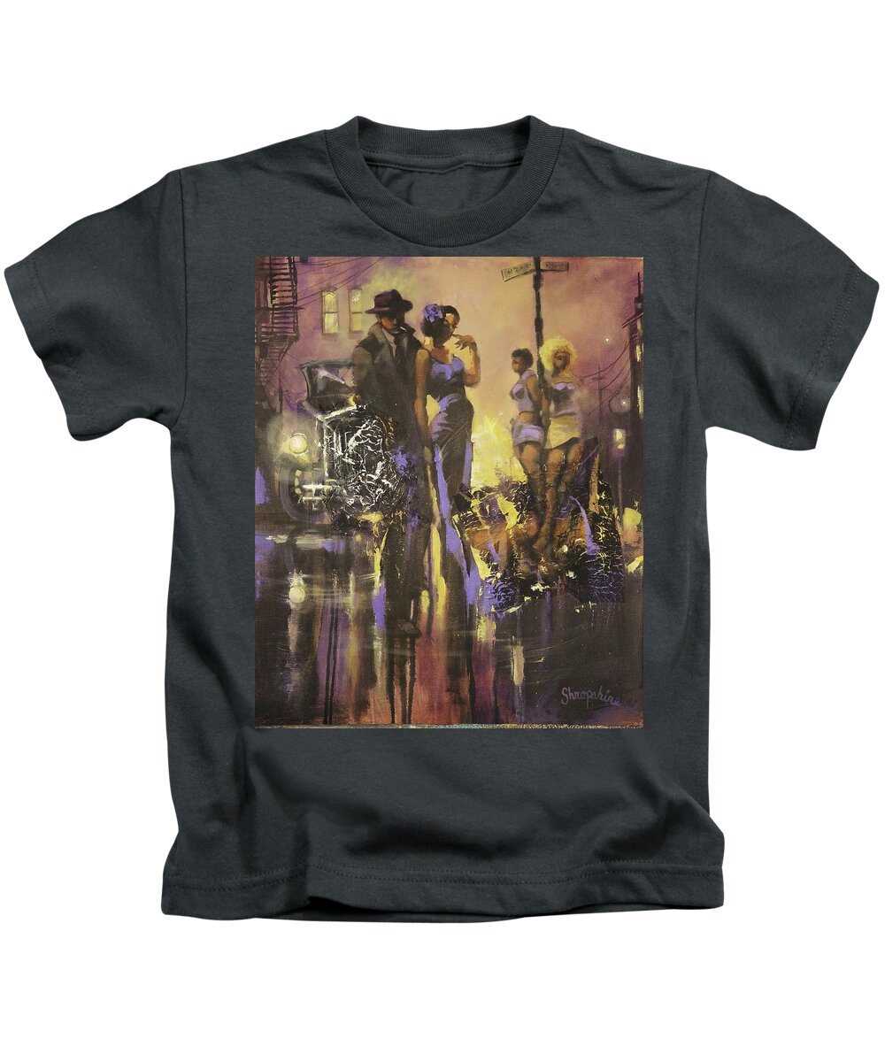 Gangsters Kids T-Shirt featuring the painting A Gangsters Life by Tom Shropshire