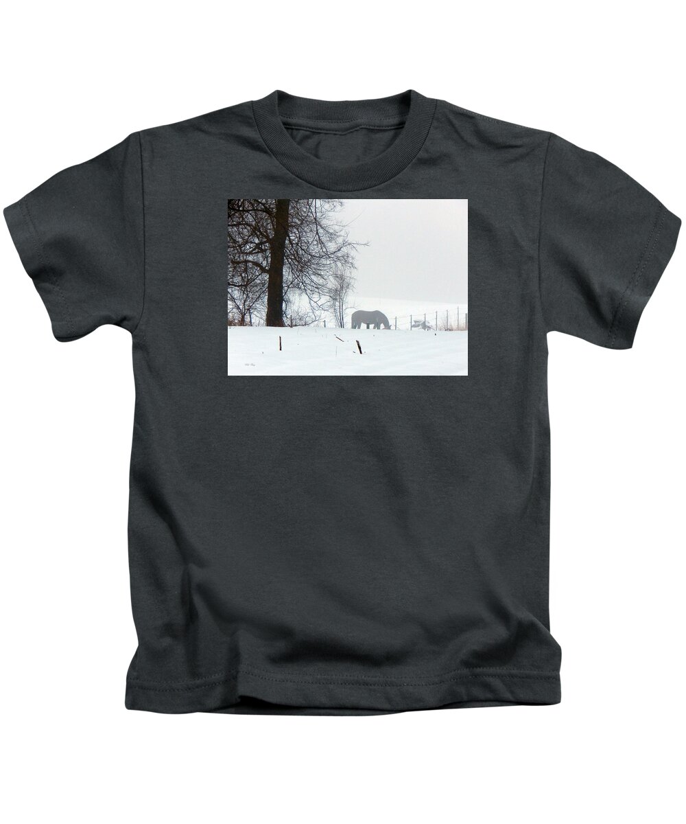 Winter Kids T-Shirt featuring the photograph A Horse of a Different Color by Wild Thing