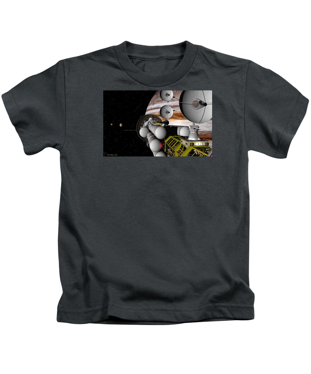 Spaceship Kids T-Shirt featuring the digital art A message back home by David Robinson