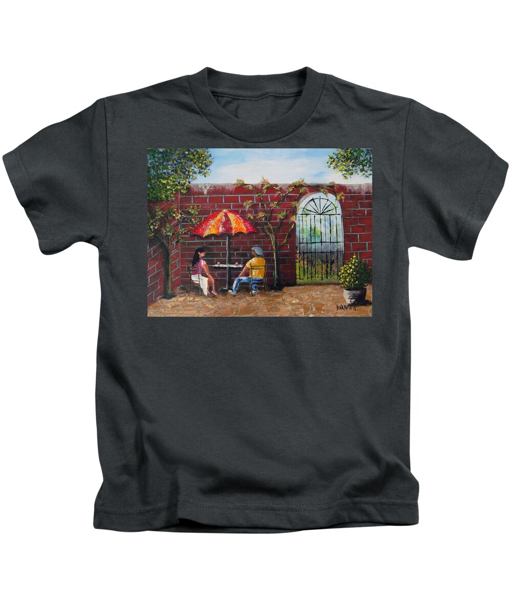 Flowers Kids T-Shirt featuring the painting A Moment In Time by Gloria E Barreto-Rodriguez