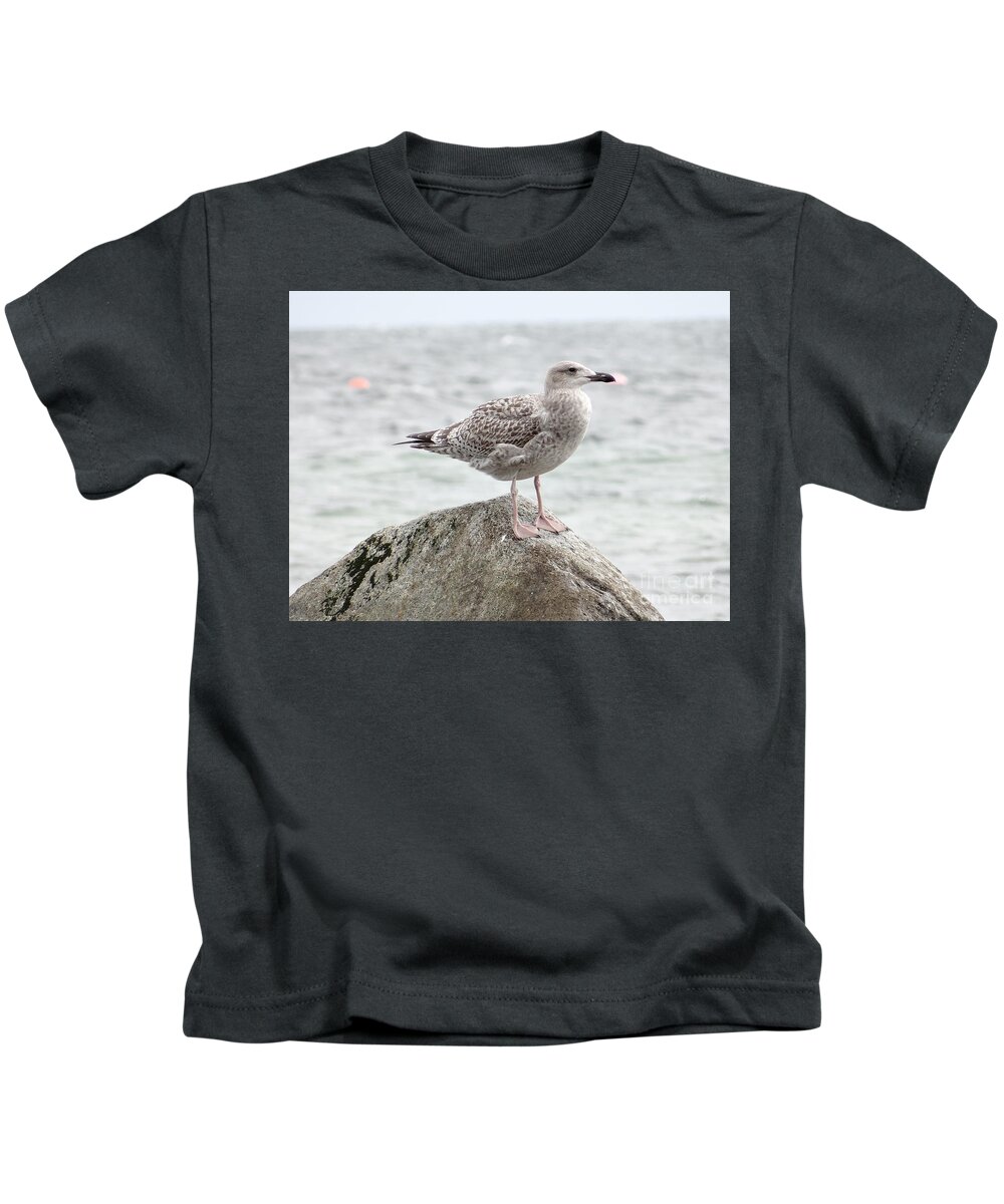 Gull Kids T-Shirt featuring the photograph A moment of rest by Karin Ravasio