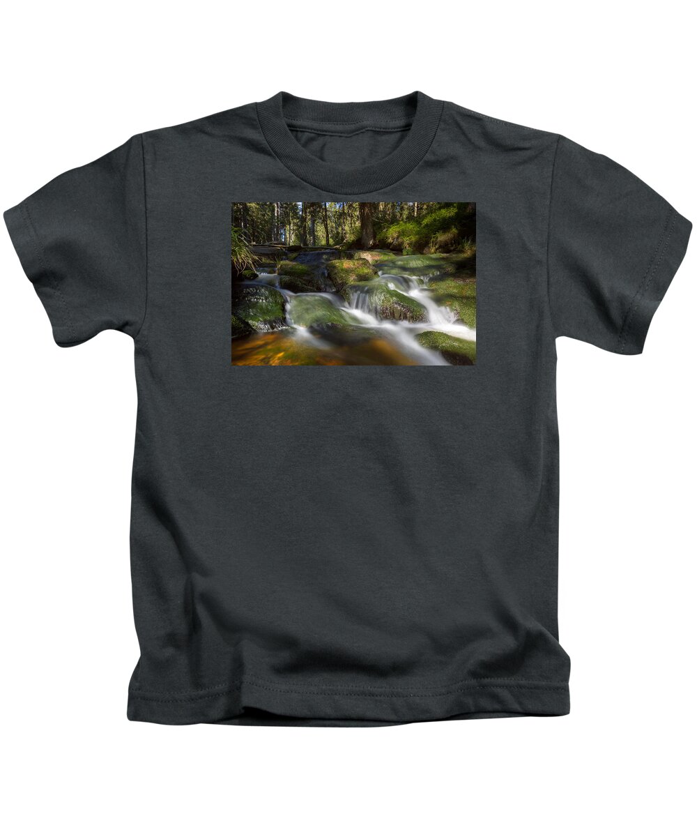 Waterfall Kids T-Shirt featuring the photograph A Touch of Light by Andreas Levi