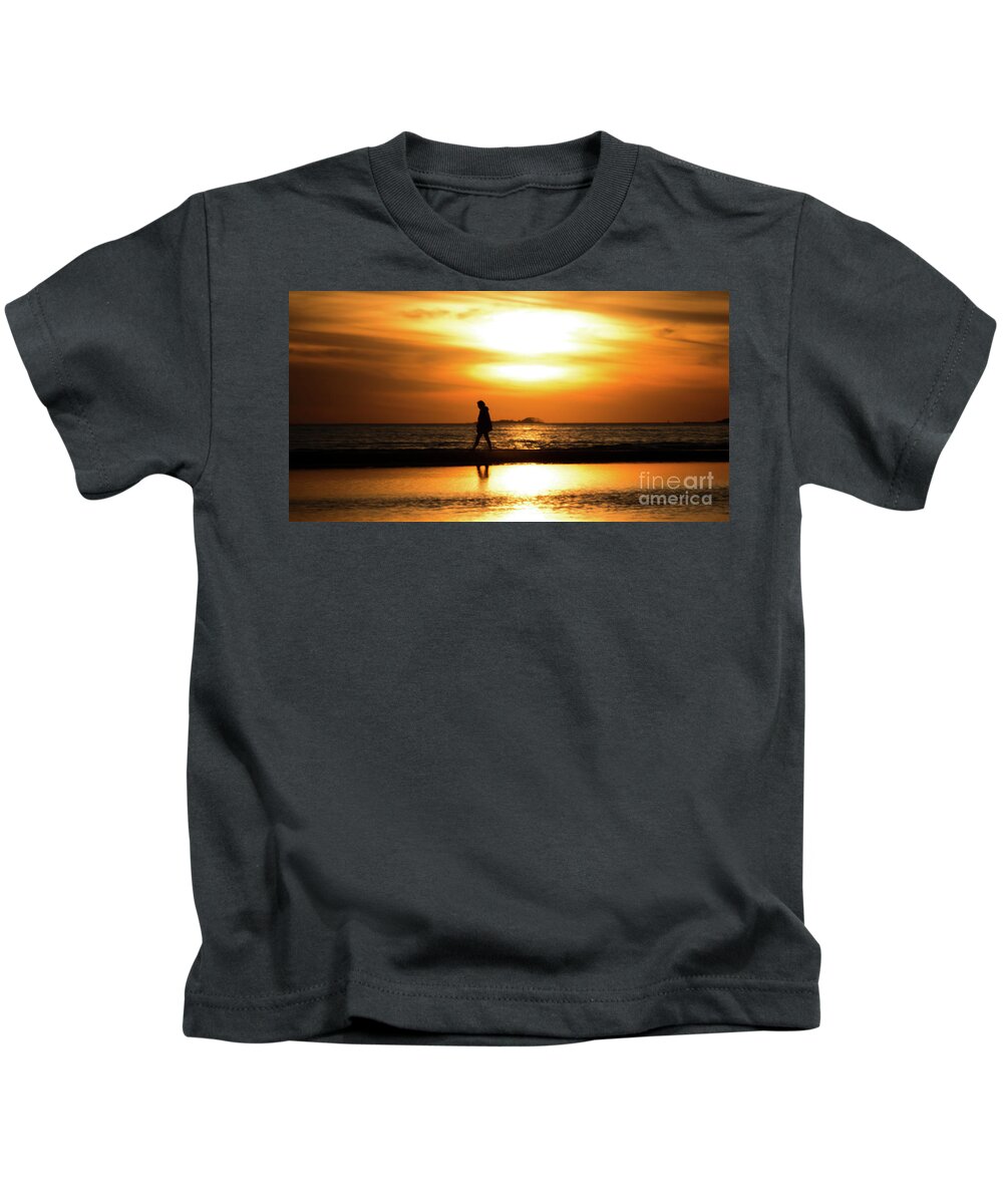 Sunset Kids T-Shirt featuring the photograph A walk with nature by JCV Freelance Photography LLC