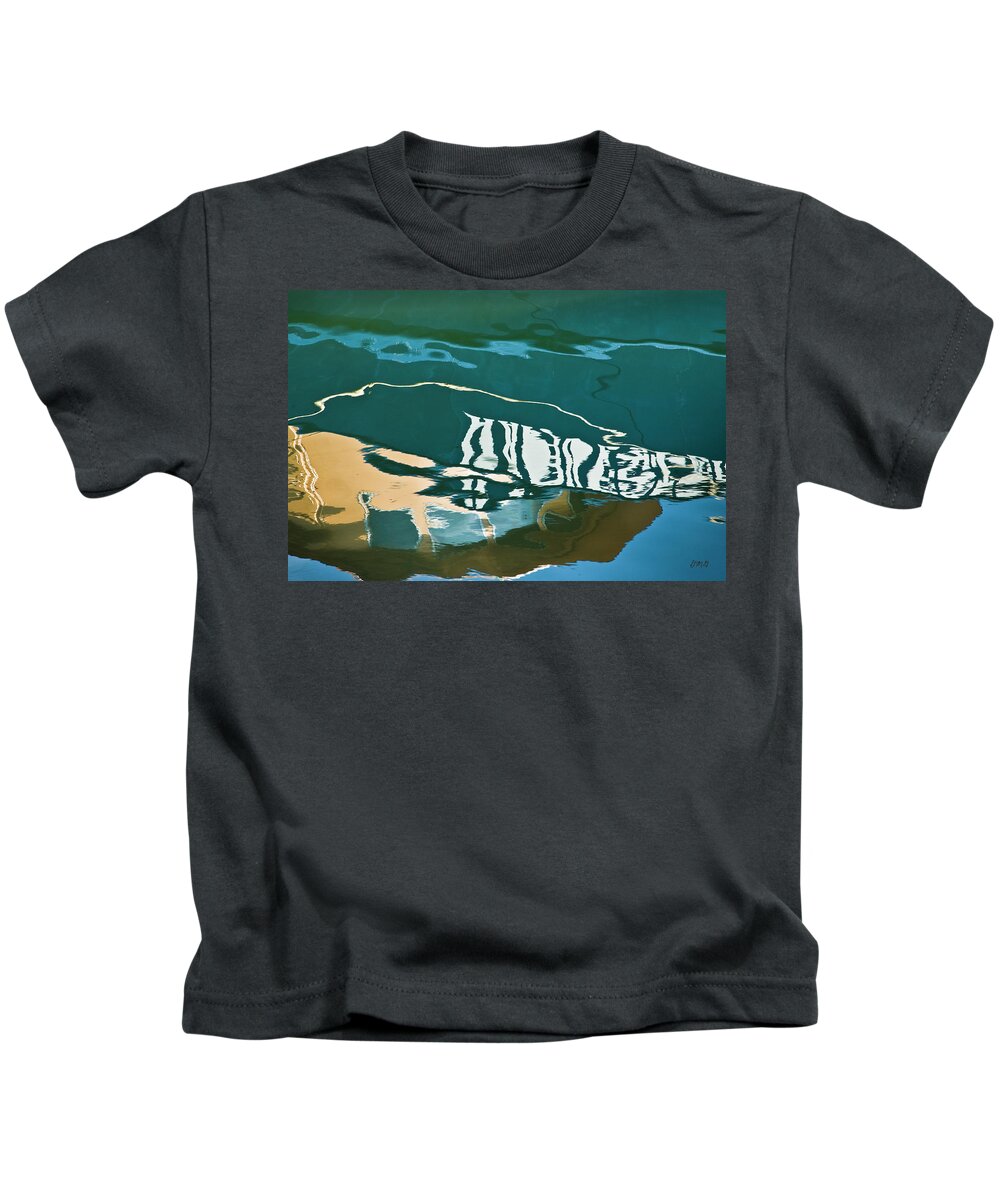 Abstract Kids T-Shirt featuring the photograph Abstract Boat Reflection by David Gordon