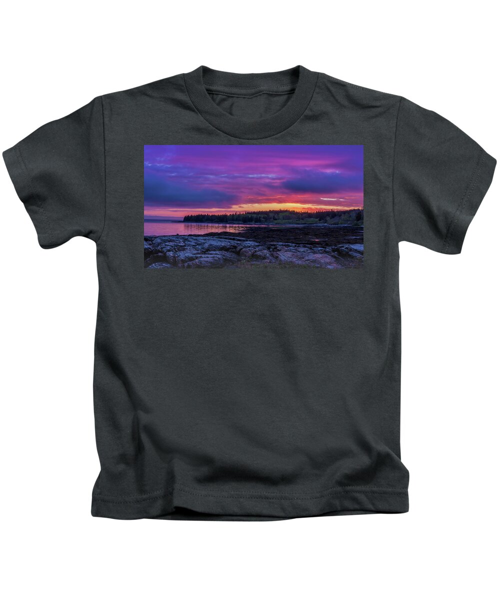 Mount Desert Island Kids T-Shirt featuring the photograph Acadian Nights by Holly Ross