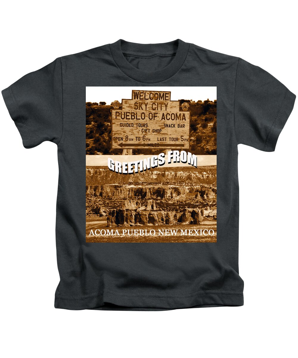 Acoma Pueblo New Mexico Kids T-Shirt featuring the photograph Acoma Pueblo New Mexico custom PC by David Lee Thompson