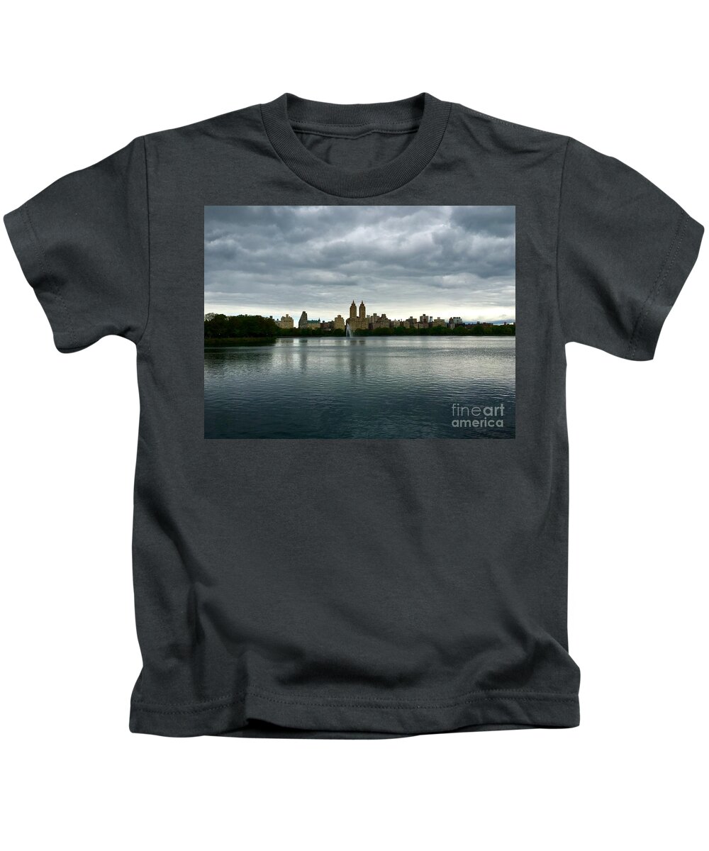 Central Park Kids T-Shirt featuring the photograph Across The Lake by Dennis Richardson