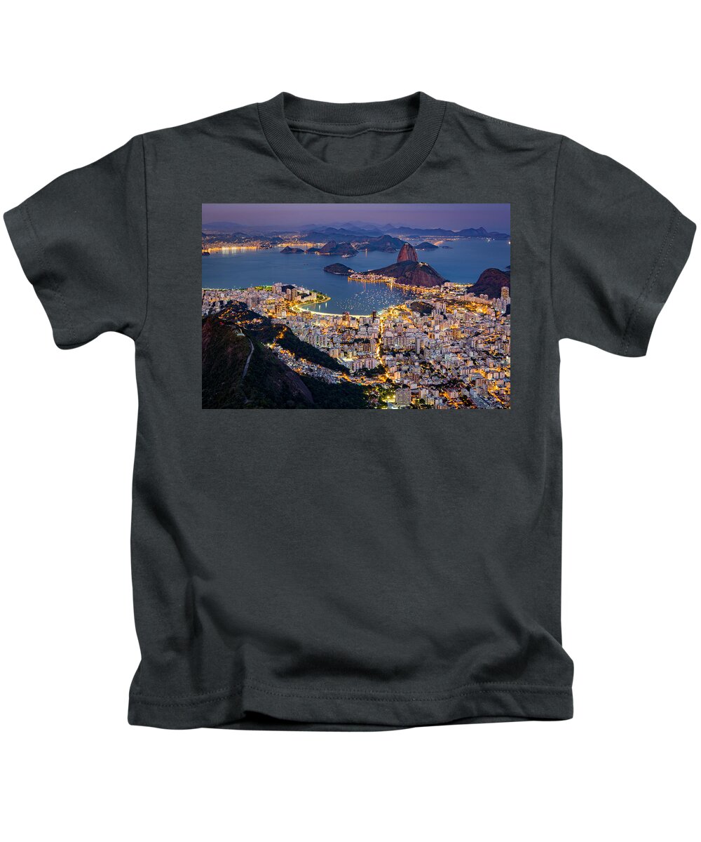 South America Kids T-Shirt featuring the photograph Aerial Rio by Mihai Andritoiu