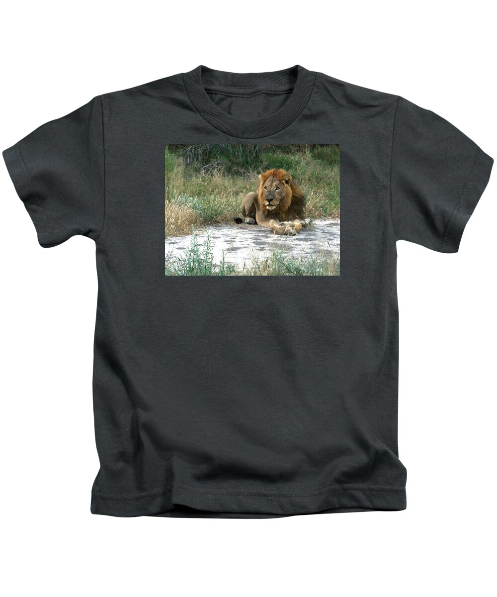 Karen Zuk Rosenblatt Art And Photography Kids T-Shirt featuring the photograph African Lion by Karen Zuk Rosenblatt
