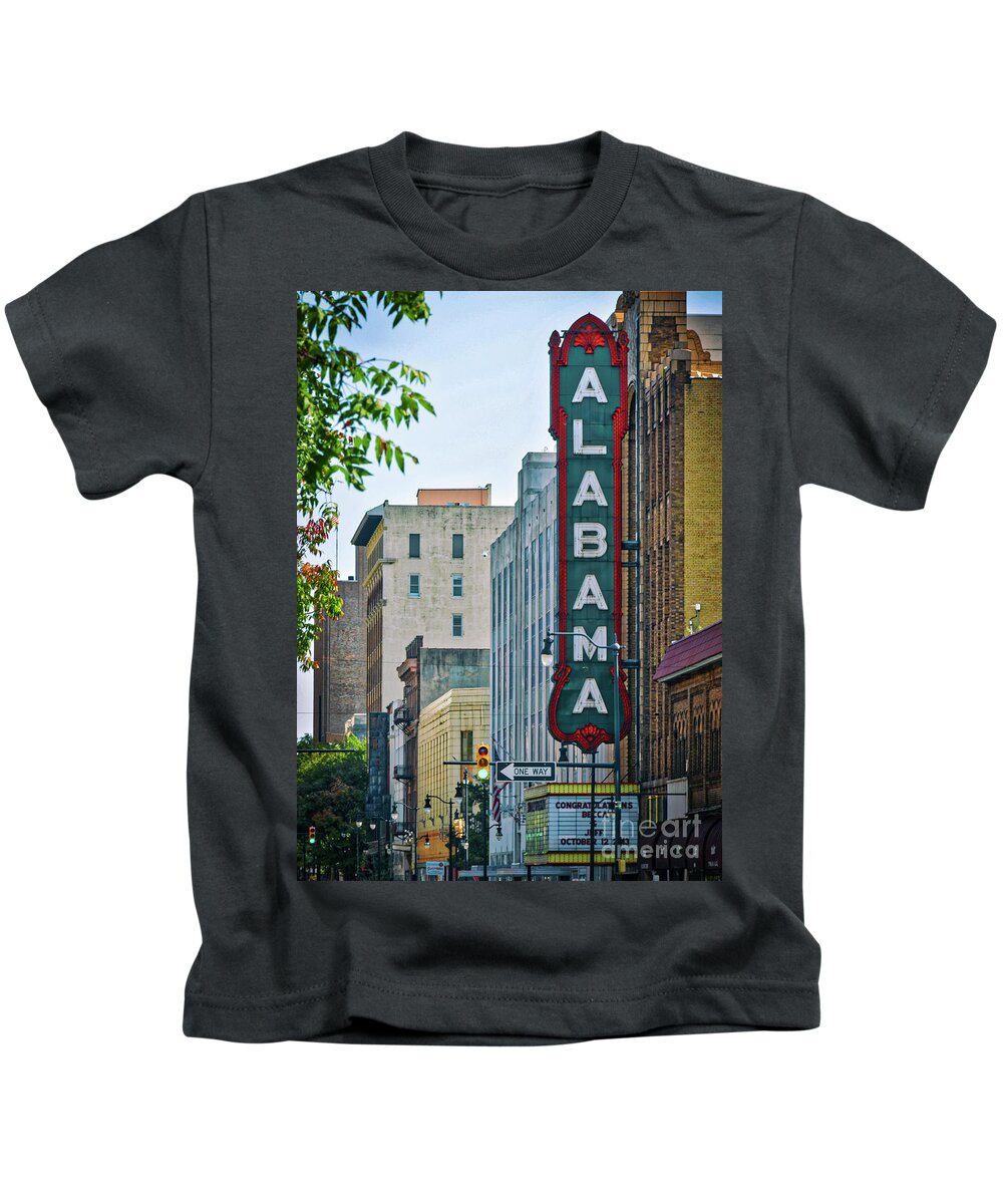 Alabama Kids T-Shirt featuring the photograph Alabama Theatre by Ken Johnson