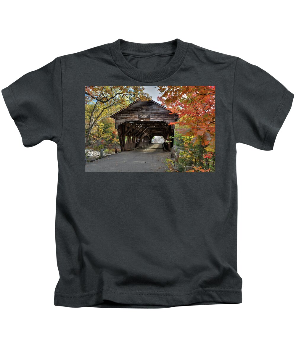 New England Kids T-Shirt featuring the photograph Albany Covered Bridge by David Thompsen