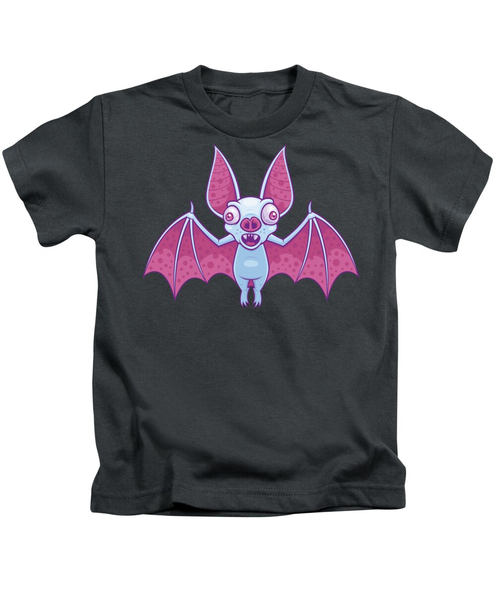 Animal Kids T-Shirt featuring the digital art Albino Vampire Bat by John Schwegel