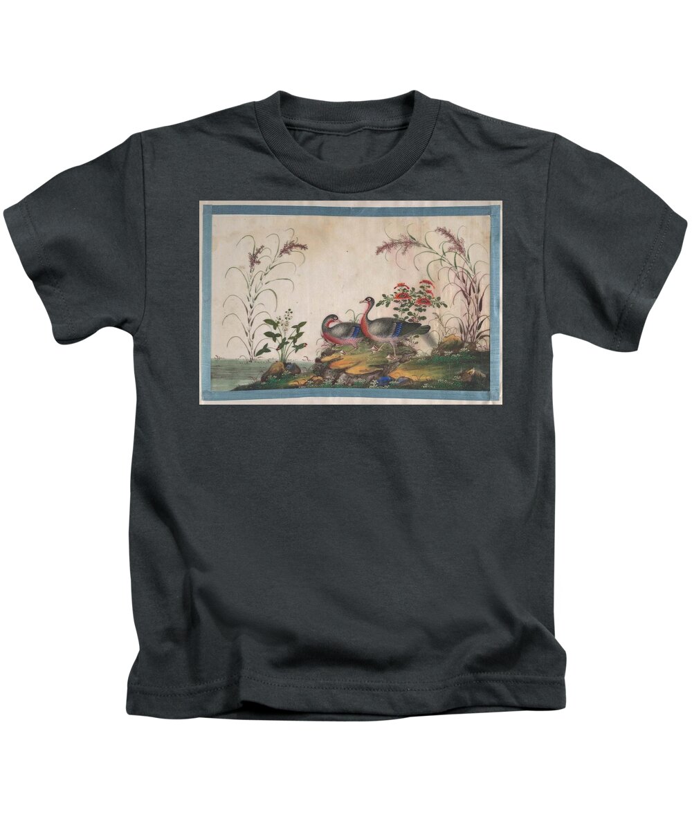 Album Containing Twelve Paintings Of Birds 2 Kids T-Shirt featuring the painting Album Containing Twelve Paintings of Birds by Eastern Accents
