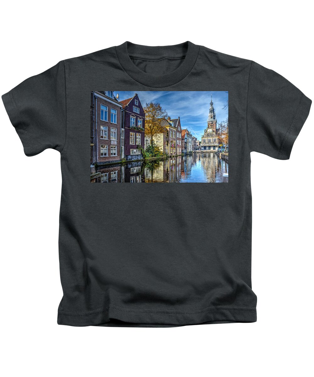 Alkmaar Kids T-Shirt featuring the photograph Alkmaar from the Bridge by Frans Blok