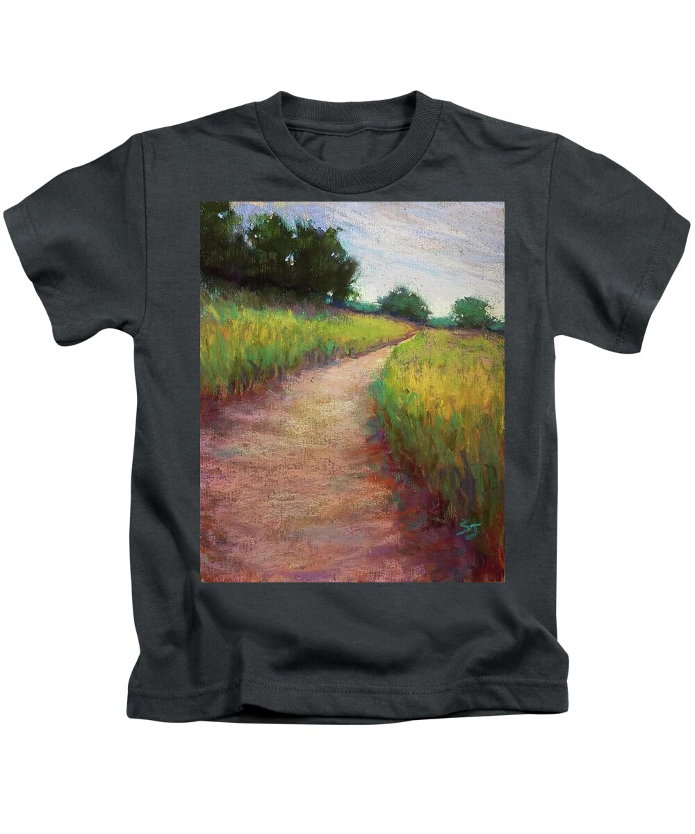 Road Kids T-Shirt featuring the painting Almost Home by Susan Jenkins