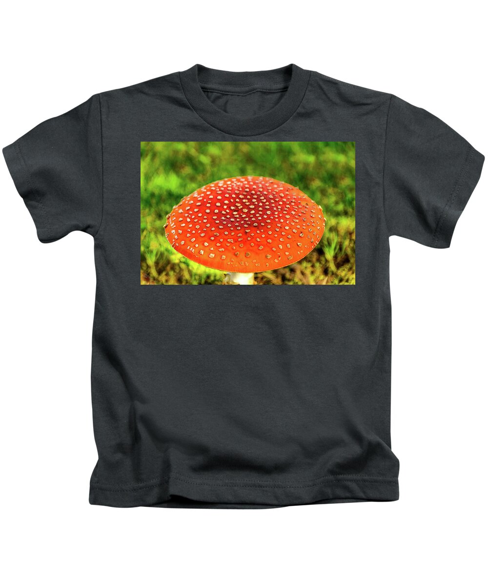 Mushroom Kids T-Shirt featuring the photograph Amanita Mushroom by Jerry Cahill