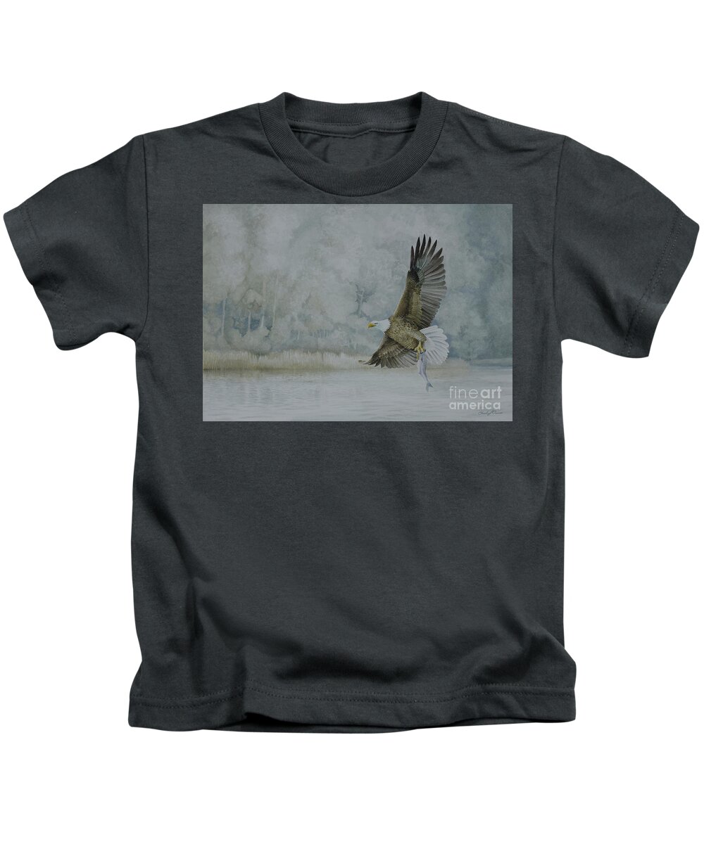 Bald Kids T-Shirt featuring the painting American Bald Eagle by Charles Owens