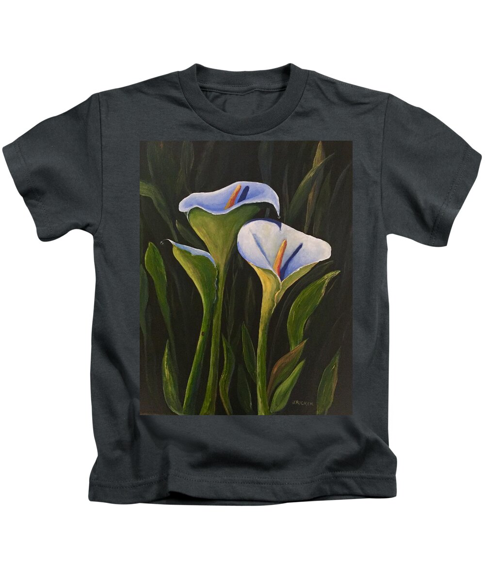 Lily Kids T-Shirt featuring the painting An Evening With Calla by Jane Ricker