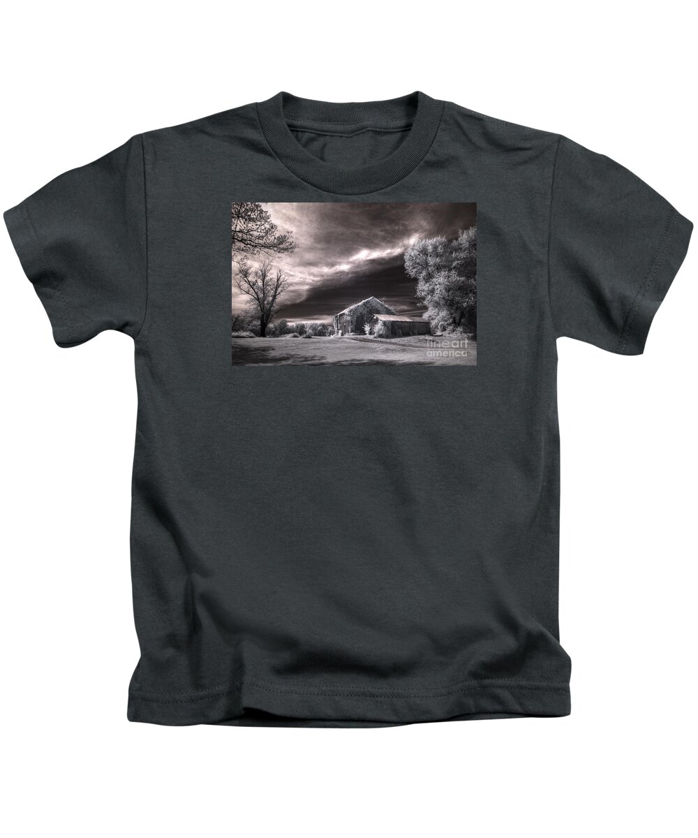 An Ivy Covered Rustic Kids T-Shirt featuring the digital art An Ivy Covered Rustic by William Fields