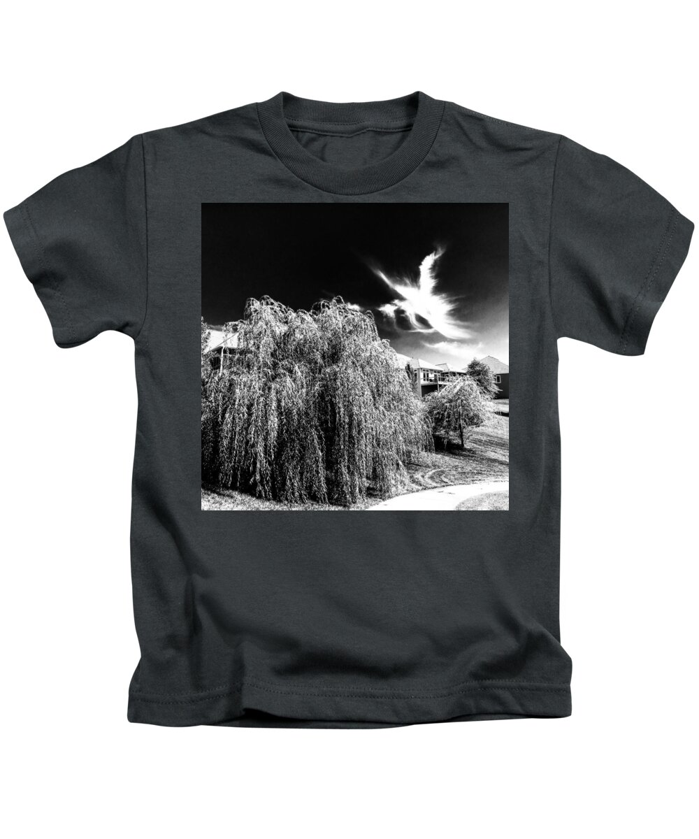 Willow Kids T-Shirt featuring the digital art Angel in the Sky by Michael Oceanofwisdom Bidwell