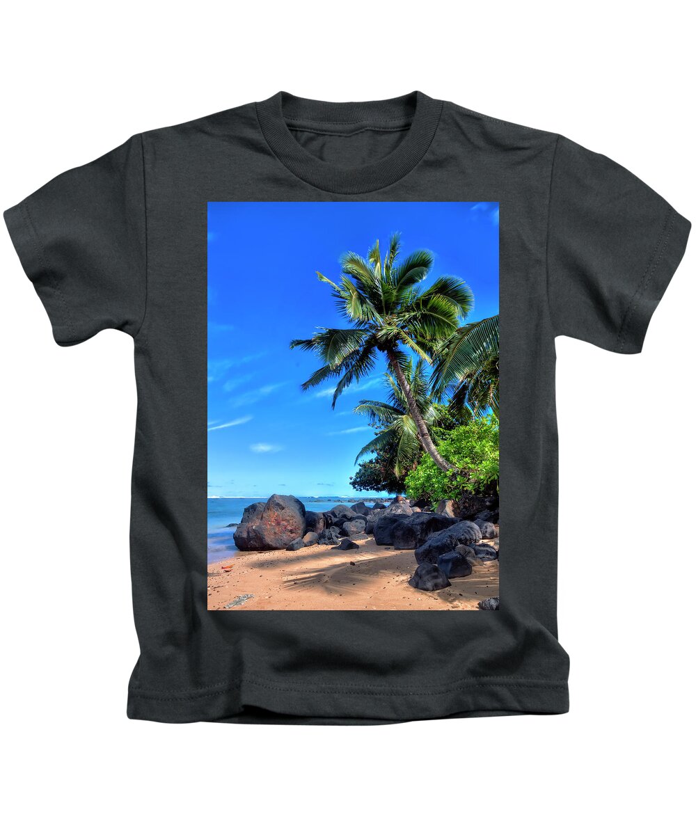 Granger Photography Kids T-Shirt featuring the photograph Anini Beach by Brad Granger