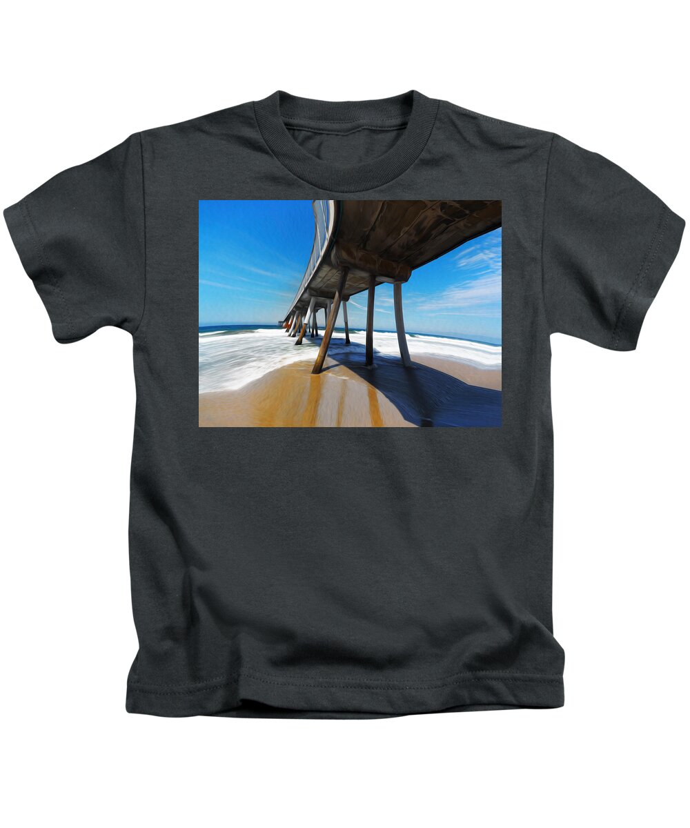 Pier Kids T-Shirt featuring the photograph Another Odd Day in Hermosa by Joe Schofield