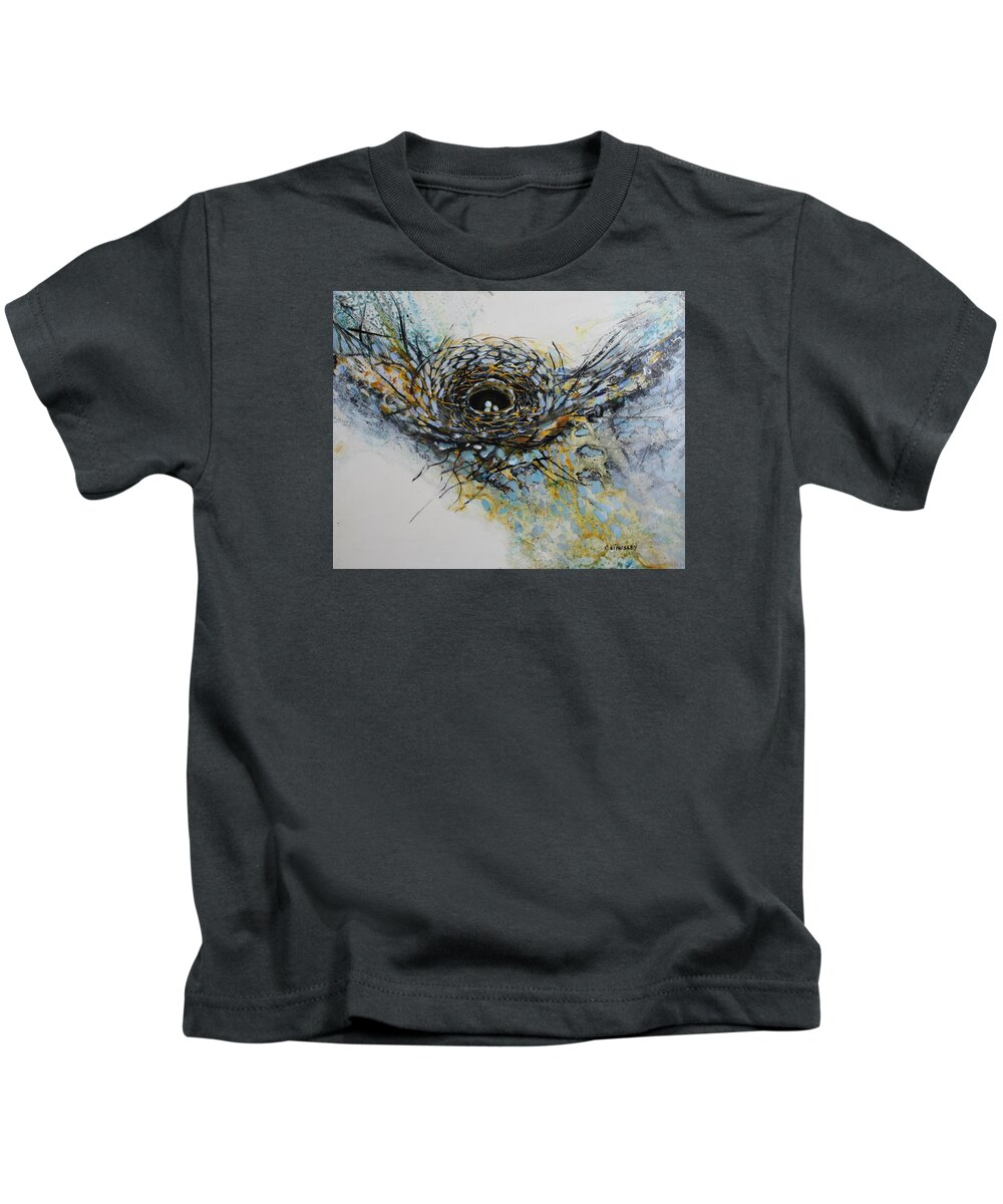 Nest Kids T-Shirt featuring the painting Anticipation by Christiane Kingsley