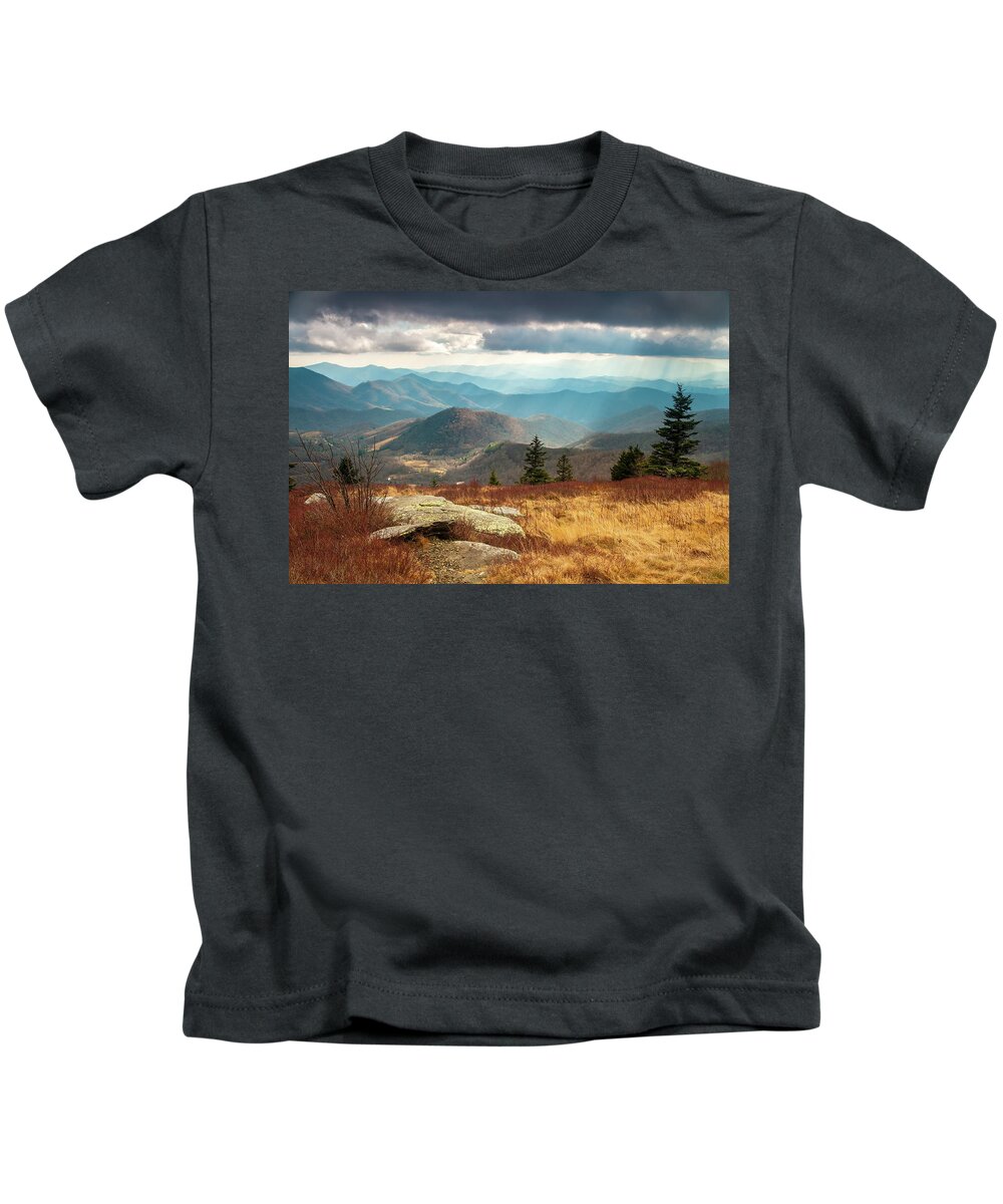 Landscape Kids T-Shirt featuring the photograph Appalachian Trail NC TN Distant Light by Robert Stephens