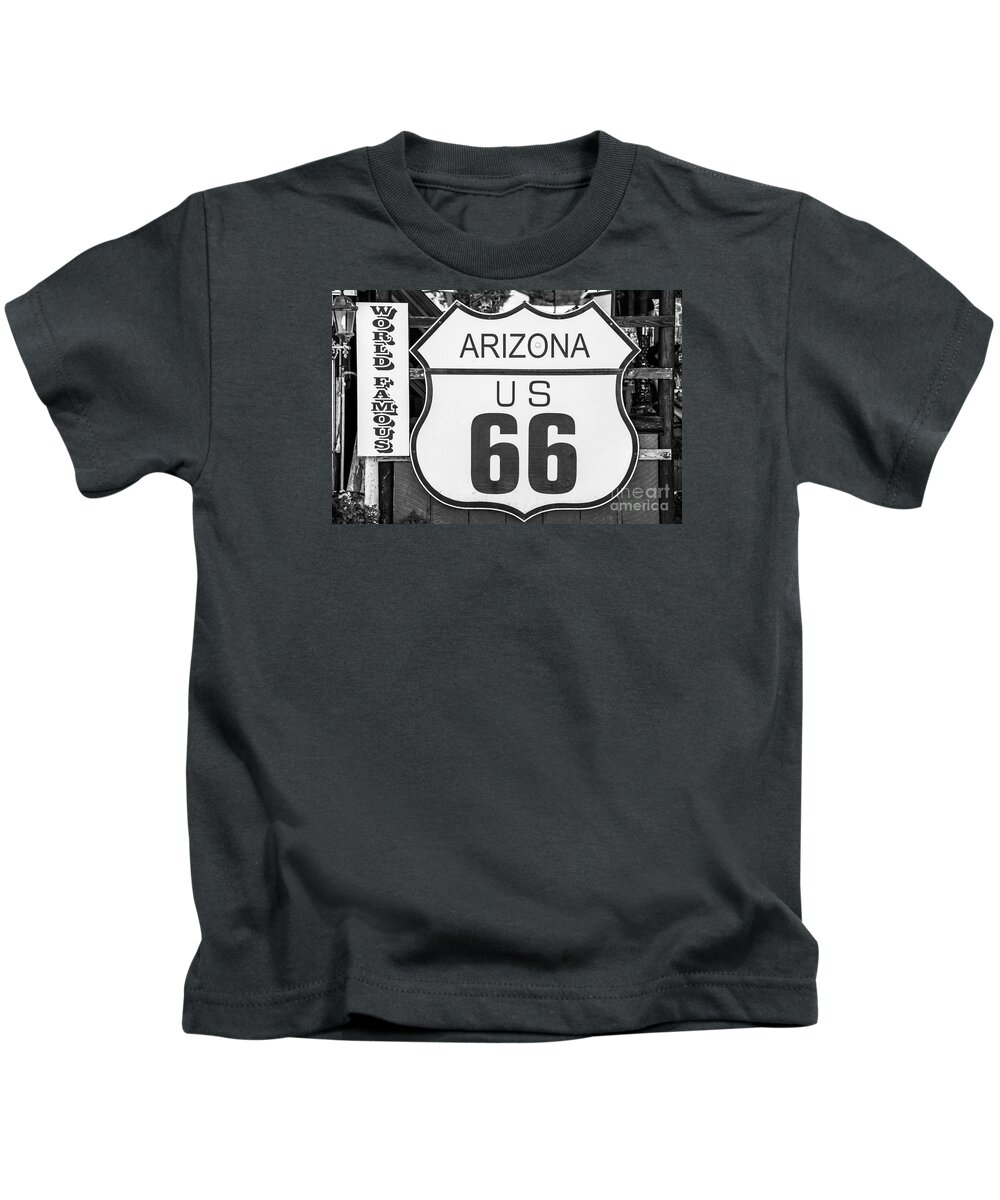Route 66 Kids T-Shirt featuring the photograph Arizona Route 66 Sign by Anthony Sacco