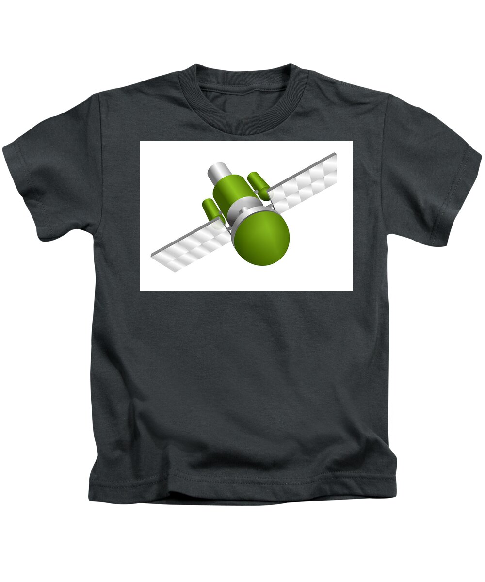 Artificial Satellite Kids T-Shirt featuring the digital art Artificial satellite by Moto-hal