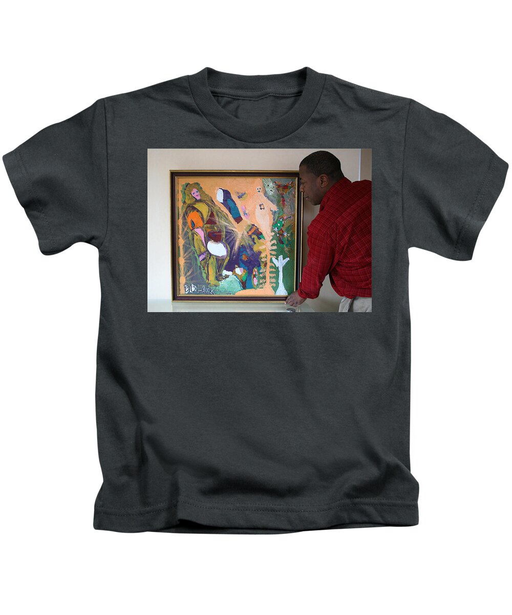 Multicultural Nfprsa Product Review Reviews Marco Social Media Technology Websites \\\\in-d�lj\\\\ Darrell Black Definism Artwork Kids T-Shirt featuring the painting Artist Darrell Black with Dominions Creation of A New Millennium by Darrell Black