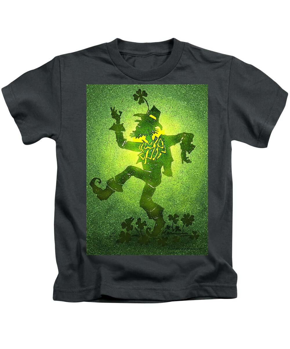 St. Patrick Kids T-Shirt featuring the digital art Patty by Kevin Middleton