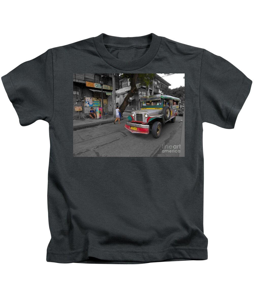 Asia Kids T-Shirt featuring the photograph Asia Philippines Jeepney Sari Sari Store 6282092SC by Rolf Bertram