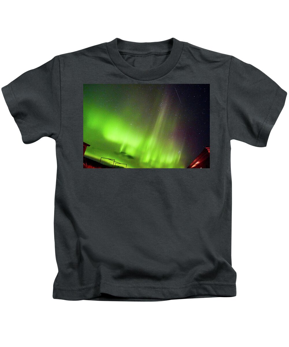 Aurora Kids T-Shirt featuring the photograph Aurora Southern Iceland by Amelia Racca