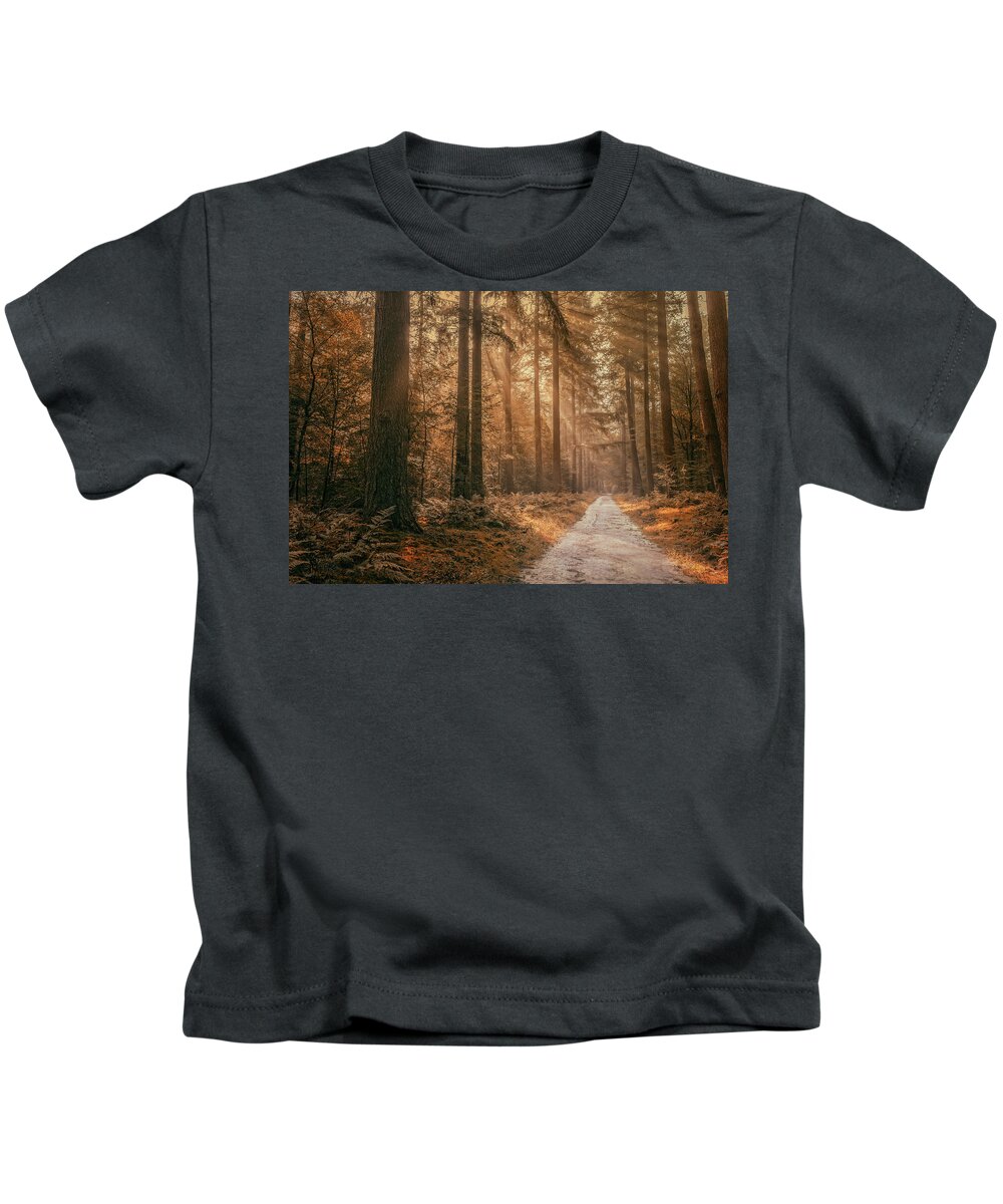 Autumn Kids T-Shirt featuring the photograph Autumn in the forest by Tim Abeln