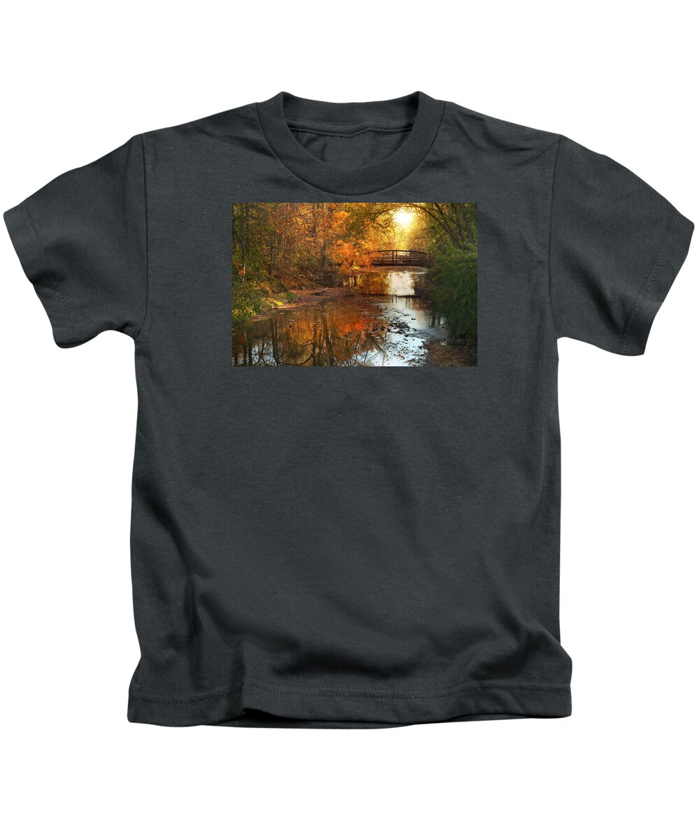 River Kids T-Shirt featuring the photograph Autumn Over Furnace Run by Rob Blair