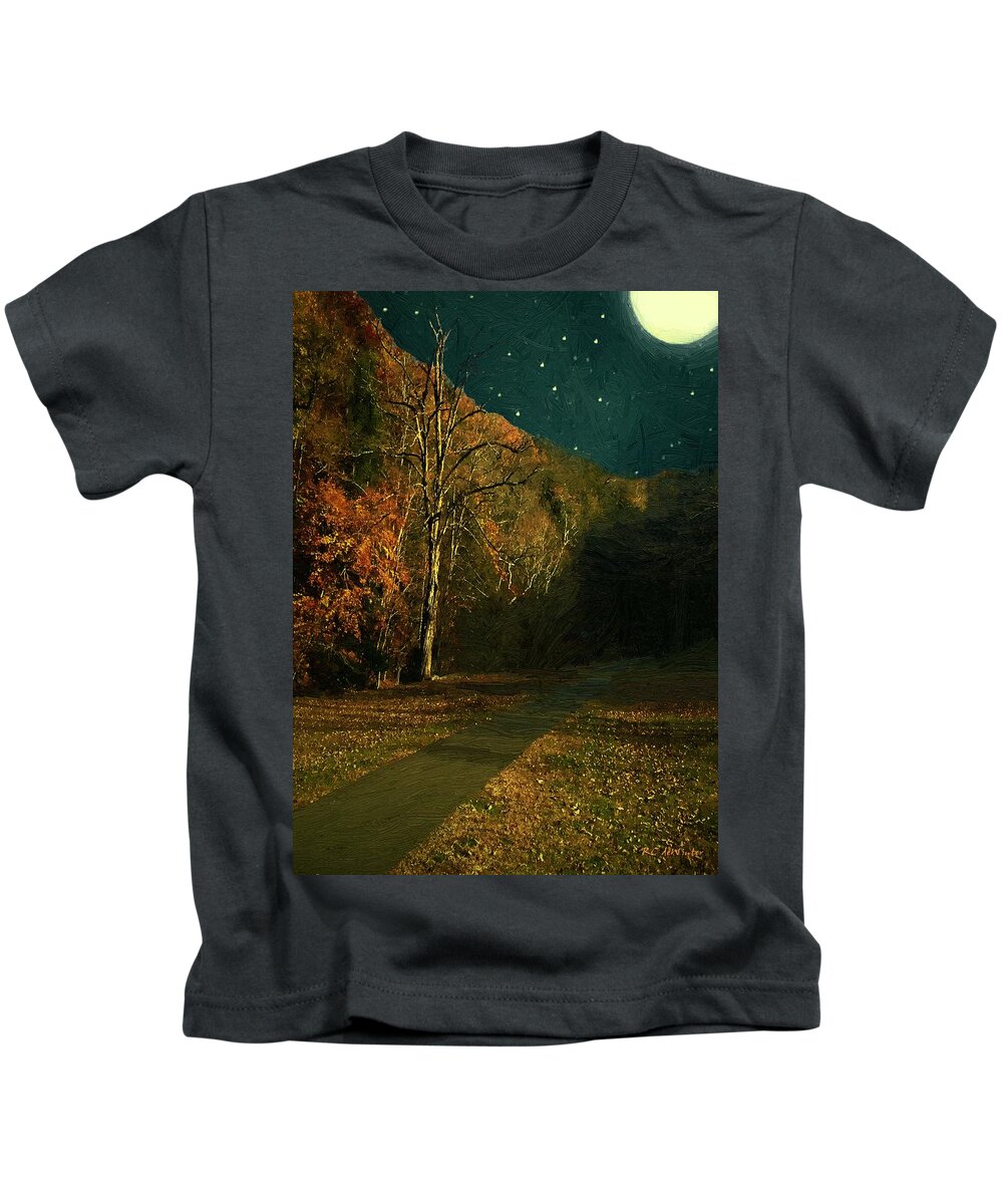 Landscape Kids T-Shirt featuring the painting Autumn Tunnel by RC DeWinter