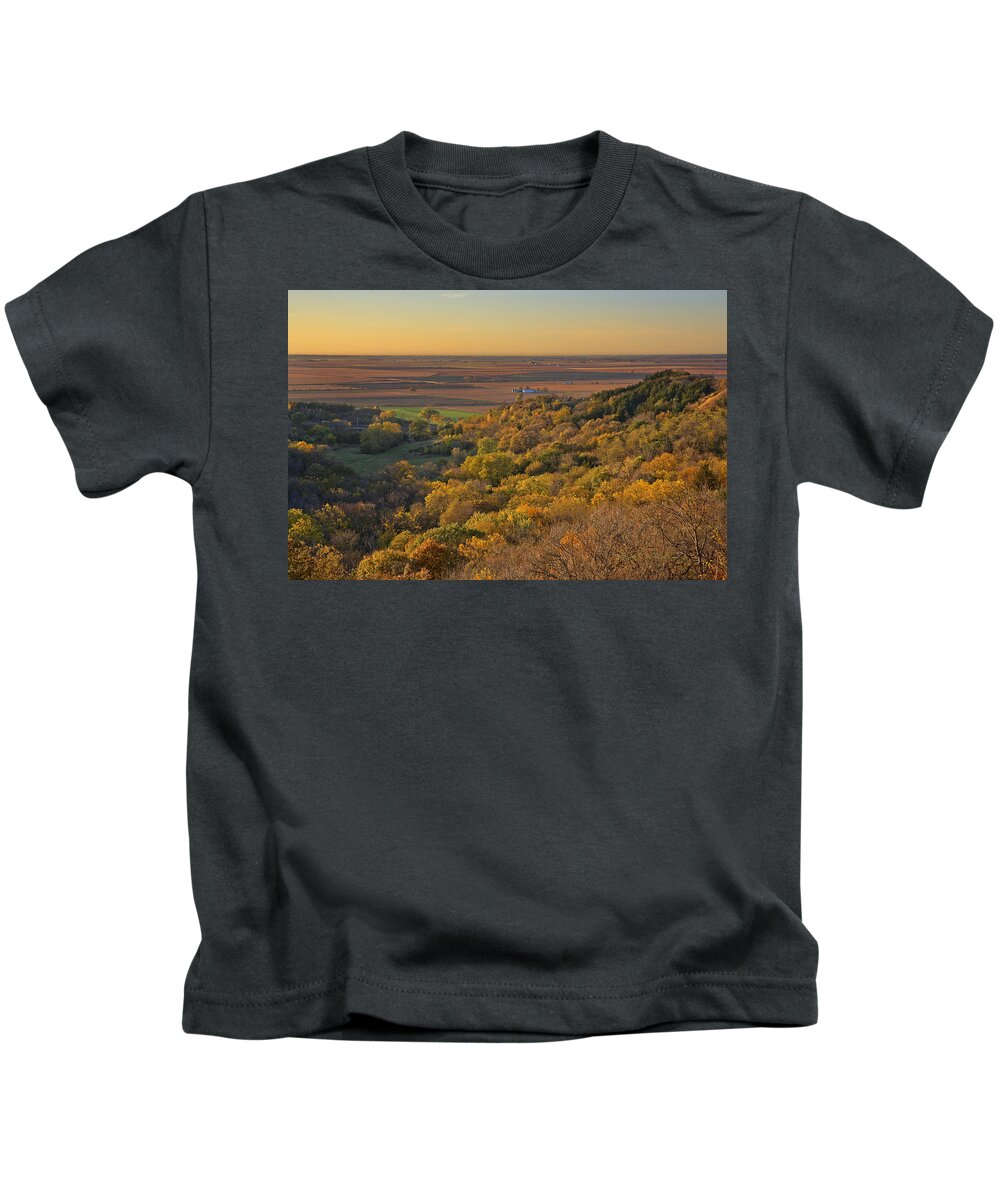 Flora Kids T-Shirt featuring the photograph Autumn View At Waubonsie State Park by Ed Peterson