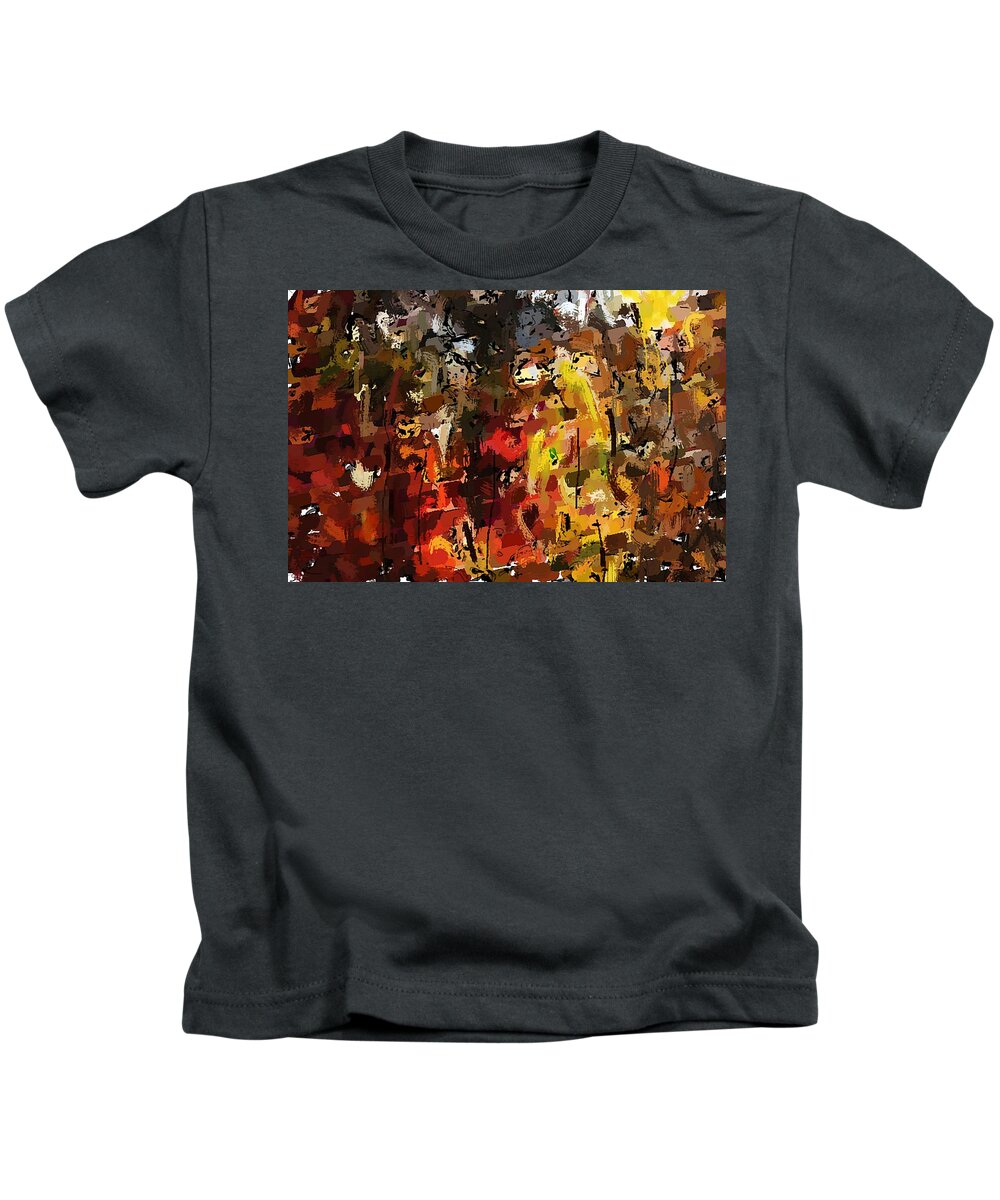Fine Art Kids T-Shirt featuring the digital art Autumn Woods 031012 by David Lane