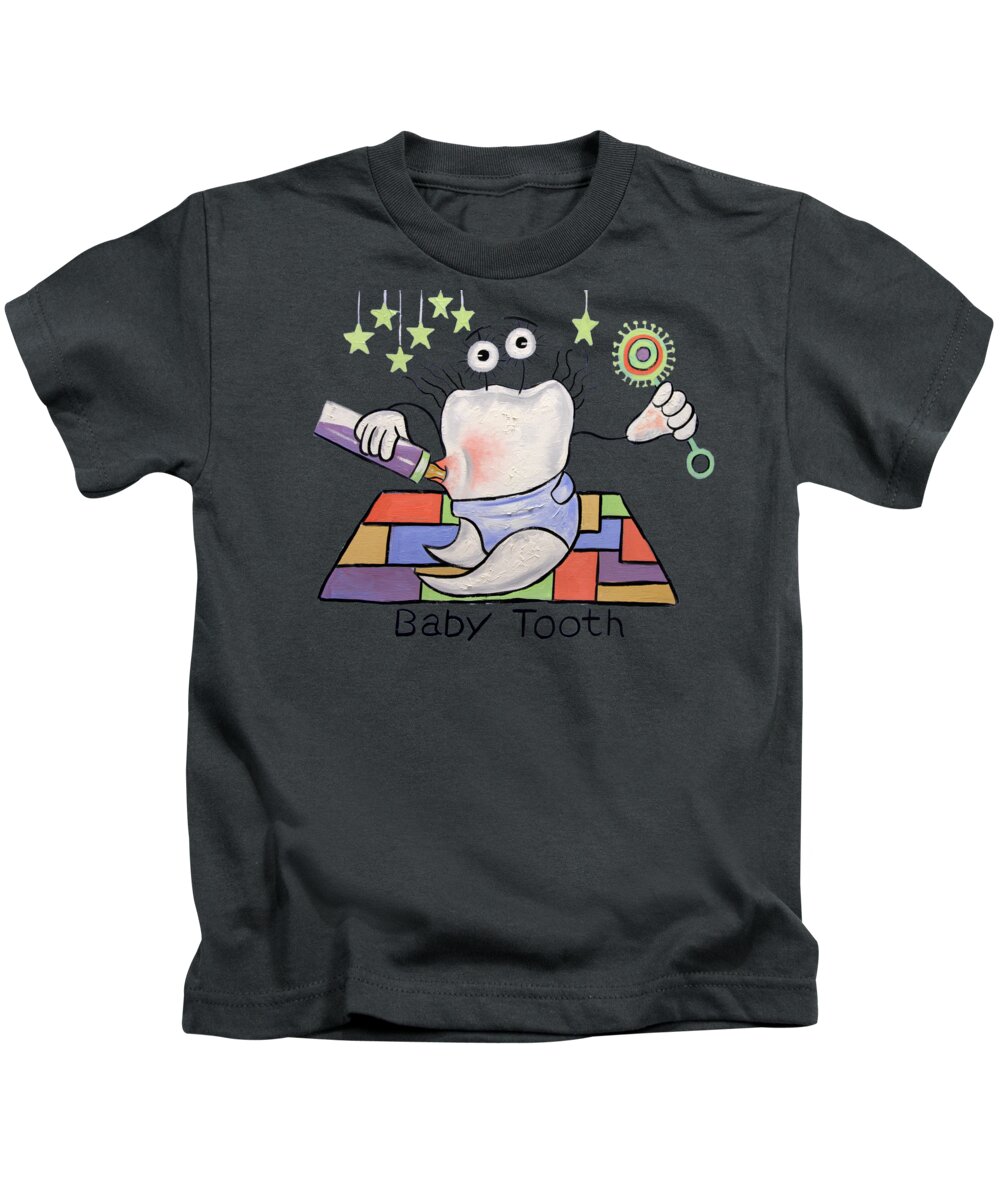 Baby Tooth T-shirts Kids T-Shirt featuring the painting Baby Tooth T-Shirt by Anthony Falbo