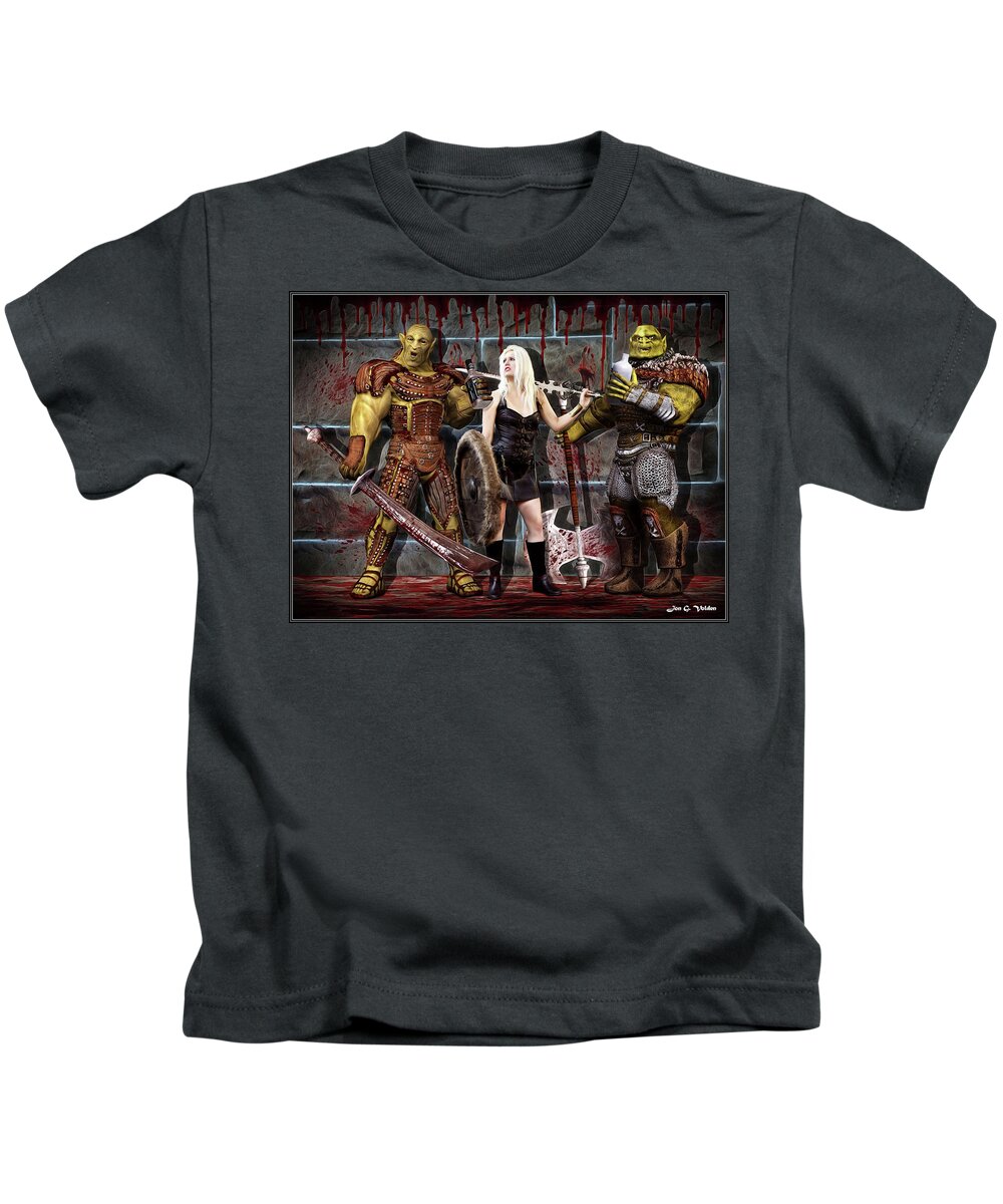 Fantasy Kids T-Shirt featuring the photograph Bad Company by Jon Volden