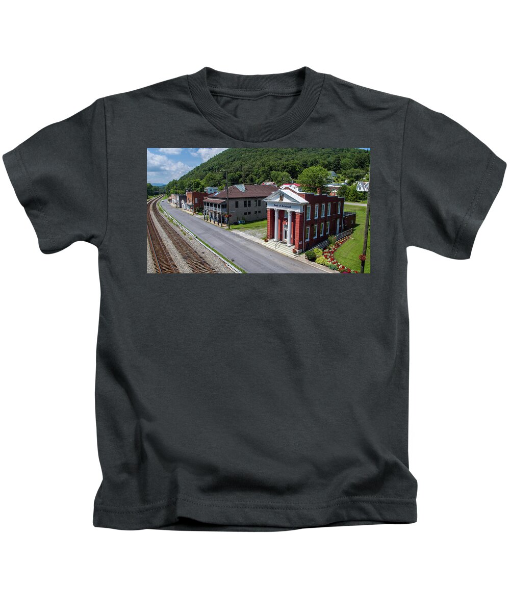 Small Town Kids T-Shirt featuring the photograph Bank of Botetourt 2 by Star City SkyCams
