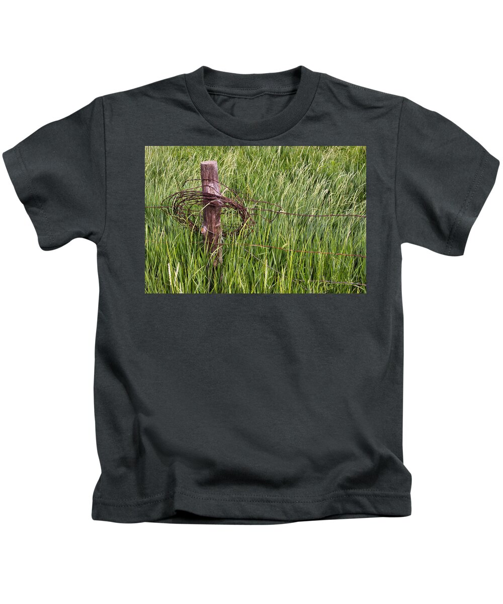 Coil Kids T-Shirt featuring the photograph Barbed wire by Louise Heusinkveld