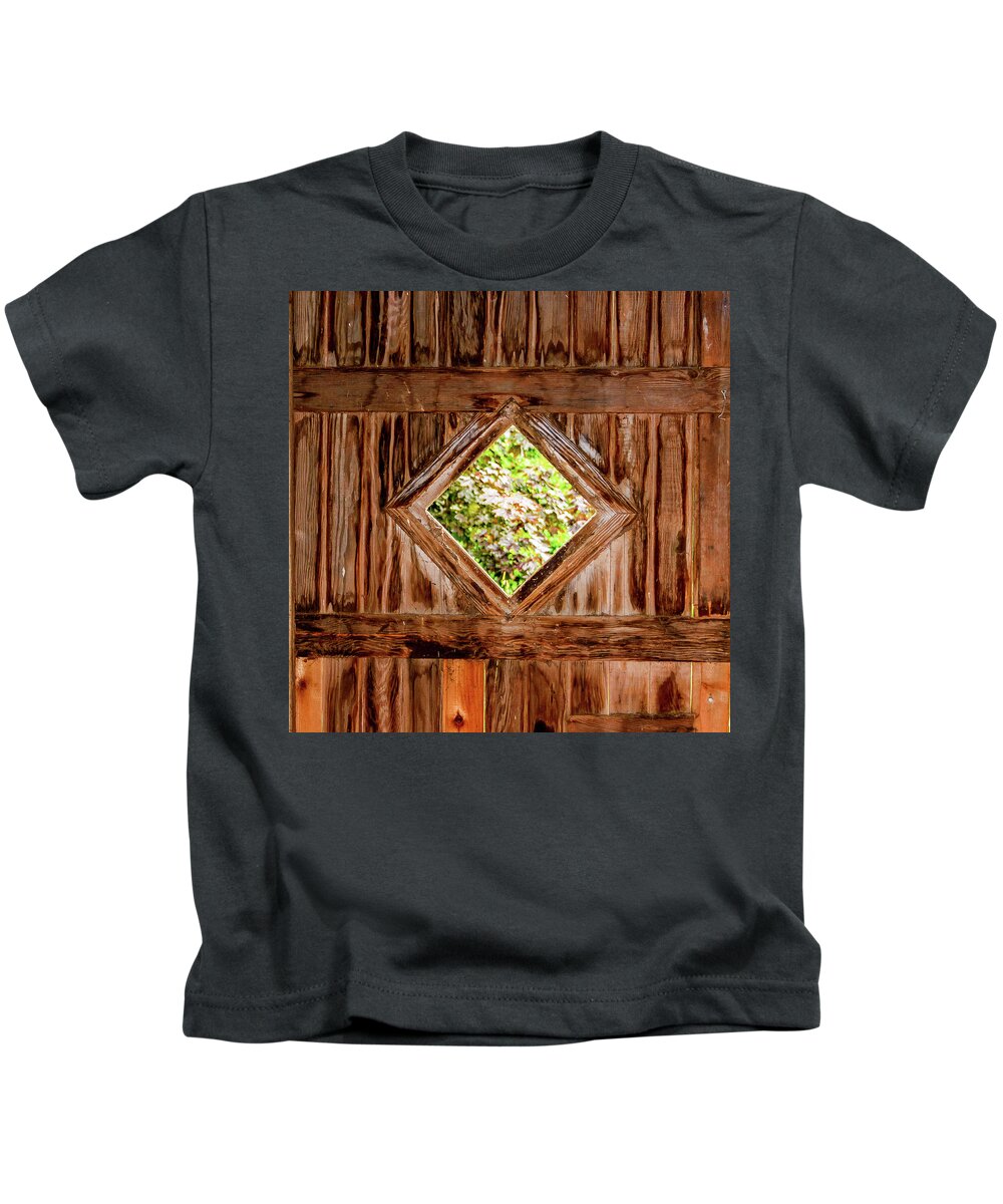 Barn Door Kids T-Shirt featuring the photograph Barn Door by Jerry Cahill