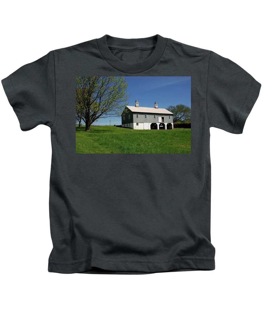 Barn Kids T-Shirt featuring the photograph Barn In The Country - Bayonet Farm by Angie Tirado