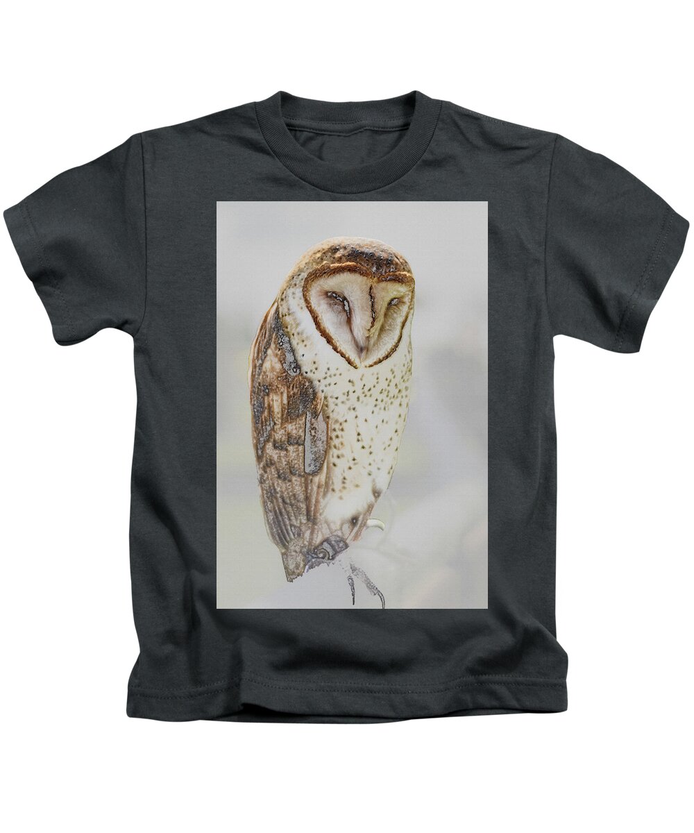 Barn Owl Kids T-Shirt featuring the photograph Barn Owl by Robert Mitchell