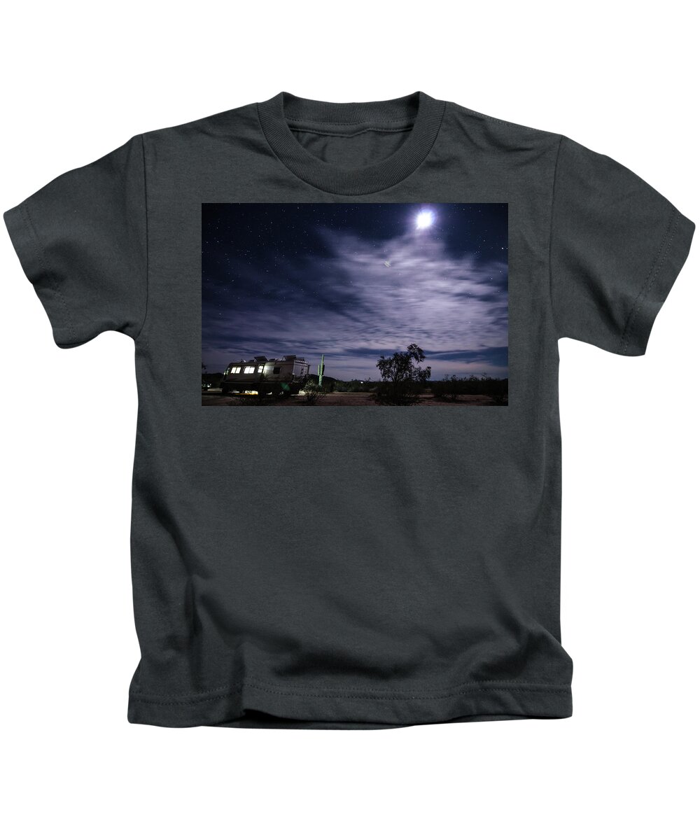 Moonlight Kids T-Shirt featuring the photograph Basking in the Moonlight by Margaret Pitcher