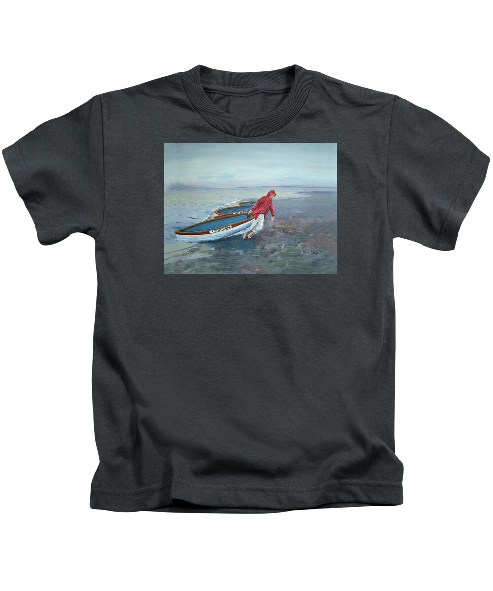 Beach Kids T-Shirt featuring the painting Beach Lifeguard by Karla Beatty
