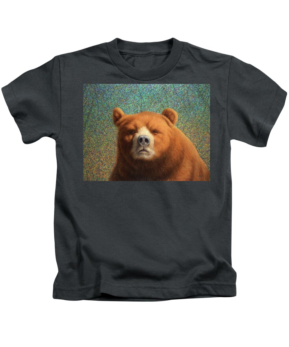 #faatoppicks Kids T-Shirt featuring the painting Bearish by James W Johnson